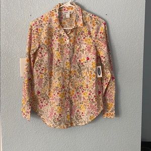 Old Navy Classic Shirt floral long sleeve size XS
